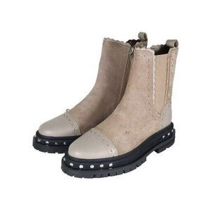 Free People Women's US 7 Tate Oyster Suede Studded Lug Sole Chelsea Boots New